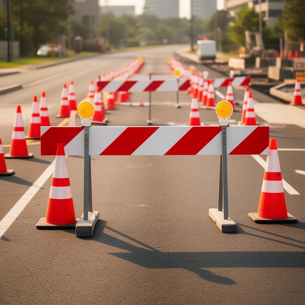 Barrier and traffic light setup